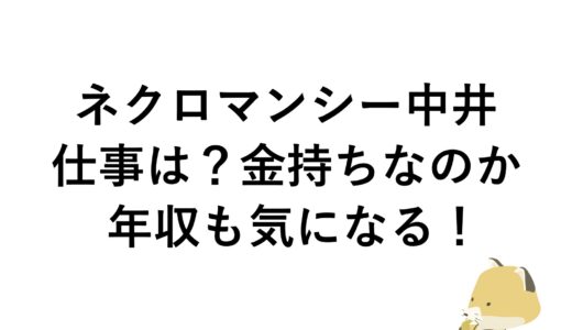 ネクロマンシー中井の仕事は？金持ちなのか年収も気になる！