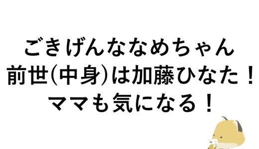 ごきげんななめちゃんの前世(中身)は加藤ひなた！ママも気になる！