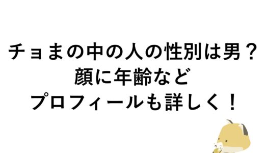 チョまの中の人の性別は男？顔に年齢などプロフィールも詳しく！