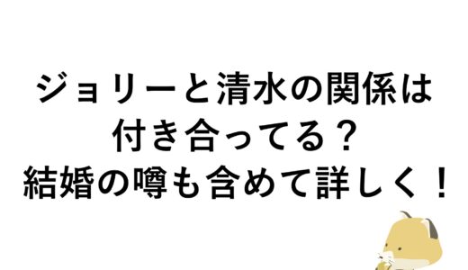 ジョリーと清水の関係は付き合ってる？結婚の噂も含めて詳しく！