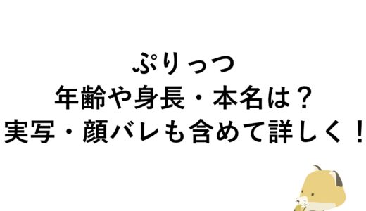 ぷりっつの年齢や身長・本名は？実写・顔バレも含めて詳しく！