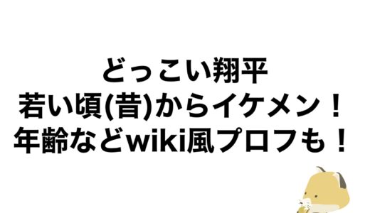 どっこい翔平は若い頃(昔)からイケメン！年齢などwiki風プロフも！