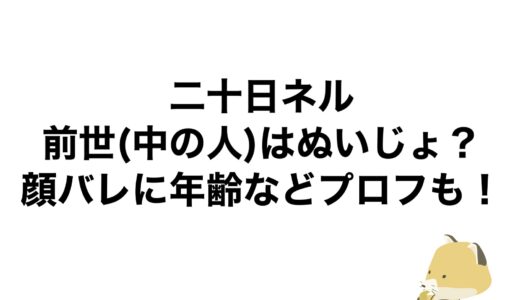 二十日ネルの前世(中の人)はぬいじょ？顔バレに年齢などプロフも！