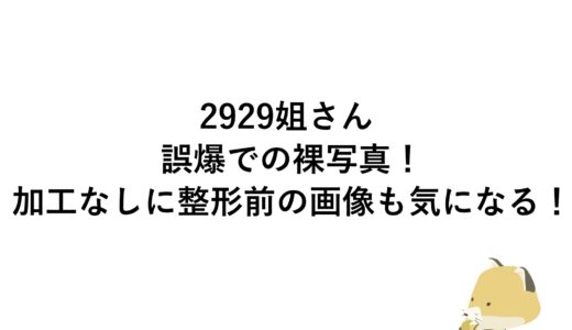 2929姐さんの誤爆での裸写真！加工なしに整形前の画像も気になる！