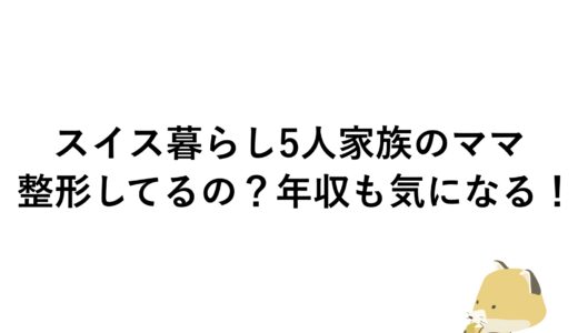 スイス暮らし5人家族のママは整形してるの？年収も気になる！