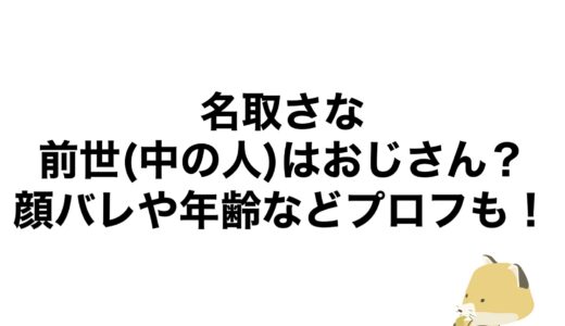 名取さなの前世(中の人)はおじさん？顔バレや年齢などプロフも！