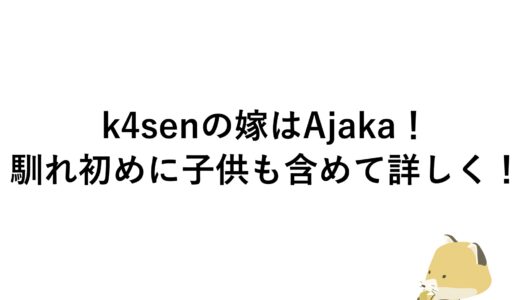 k4senの嫁はAjaka！馴れ初めに子供も含めて詳しく！