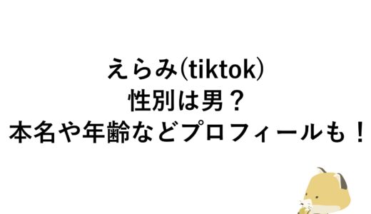 えらみ(tiktok)の性別は男？本名や年齢などプロフィールも！