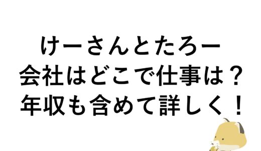 けーさんとたろーの会社はどこで仕事は？年収も含めて詳しく！